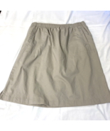 Hasting &amp; Smith Skirt 1X Tan Denim Elastic Waist Pockets Loose Fit Comfort - $17.67 CAD