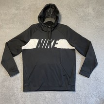 Nike Sweater Mens Large Black Dri Fit Swoosh Pullover Hoodie Sweatshirt - $19.60