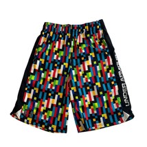 Under Armour Colorblock Multicolor Tetris Elastic Drawstring Pull On Shorts YLG - $11.99