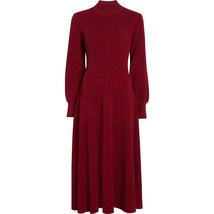 NWT Hill House The Persephone in Black Cherry Ribbed Sweater Knit Midi Dress S - £119.90 GBP