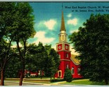 West End Baptist Church Suffolk Virginia VA UNP Unused Linen Postcard F6 - $2.63