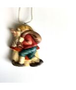 Vintage Christmas Resin Anri Elf Gnome Ornament w/Mushroom &amp; Sack 2.25”H - €15,42 EUR
