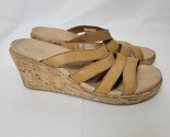 Crocs A-Leigh Women’s Size 8 Brown Tan Leather Strappy Cork Wedge Comfor... - $18.80