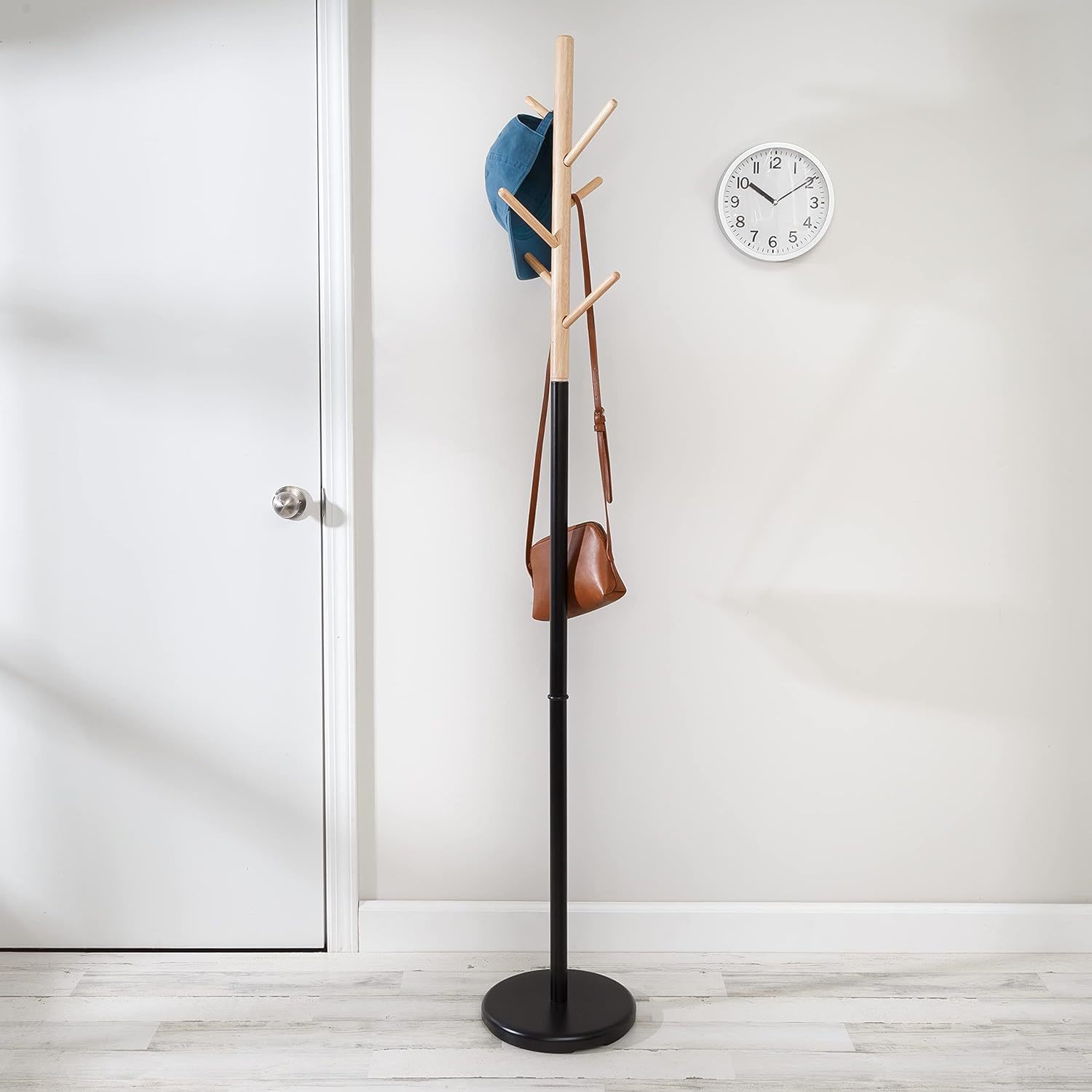 Honey-Can-Do Modern Freestanding Coat Tree Stand With Round Base,, 09527 Natural - £32.03 GBP