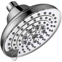 6 Spray Settings High Pressure Shower Head 5&quot; Rain Fixed Showerhead - £33.94 GBP