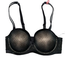 Ambrielle Lightly Lined Strapless Multi Way Bra Black Lace Over Nude Siz... - $444.63 MXN