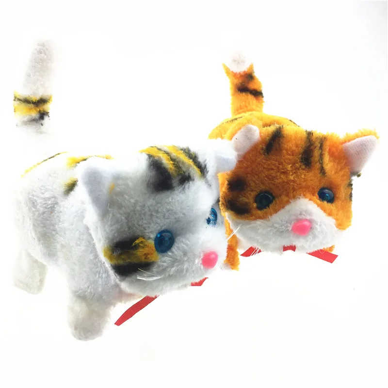Electric Cat Toy Cute Sound Walking Plush Electronic Pets Children Kids - £11.18 GBP