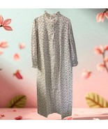 VINTAGE SEARS Floral Flannel Nightgown Cottage Cozy Soft Buttons Size Me... - $39.59