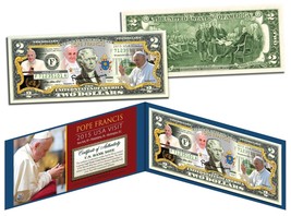 POPE FRANCIS * 2015 USA Visit * Colorized $2 Bill US Genuine Legal Tende... - $13.98