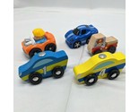 Lot Of (5) Vintage Red Blue Yellow 3&quot; Children&#39;s Toy Cars Firetruck Race... - $11.54