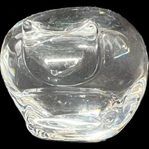 Vintage Orrefors Sweden Crystal FAT CAT Paperweight Art Glass Figurine U55B - £20.23 GBP