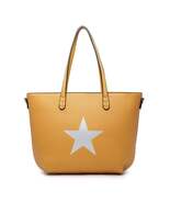 Mustard Yellow Star Tote/Handbag with Silver Star design - $43.95