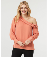 Women Le Chateau Crêpe De Chine One Shoulder Blouse Size XXL - $734.99 MXN
