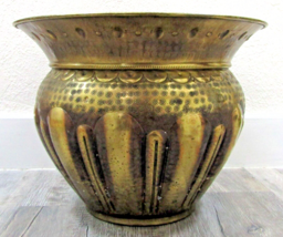 Vintage Large Italian Brass Hand Chased Planter Made in Italy 14&quot; Tall 2... - $345.51