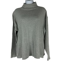 Van Heusen For Her Womens Gray Mock Neck Cotton Sweater XL Cozy Stylish - $24.37