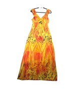 Fresh of LA Womens Large Maxi Dress Multicolor Animal Print orange Yello... - £9.88 GBP