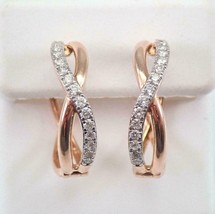 1.10Ct Simulated Infinity Hoop Women&#39;s Earrings 14K Rose Gold Plated Silver - £78.44 GBP