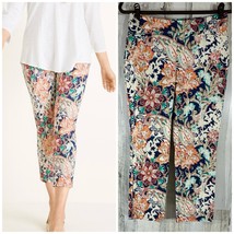 Chicos Brigitte Floral Crop Pants Size 00 or US 2 (29x23) Paisley Pull On  - £19.05 GBP