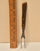 Vintage wooden handle meat fork carving serving kitchen utensil - £3.97 GBP