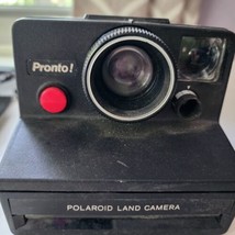 Polaroid Pronto Land Camera SX-70 Film Black w Strap BONUS 268 Flash Attachment - £12.52 GBP