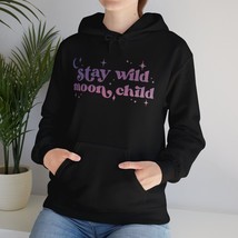 Stay Wild Moon Child Printed Hoodie, Black Sweatshirt - £41.49 GBP+