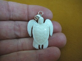 (J-Turtle-10) white SEA TURTLE aceh bovine bone Jewelry Pendant Necklace turtles - £23.34 GBP