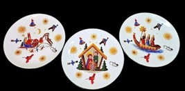 Bareuther Waldsassen 3 Plates St Nicholas Nativity Three Kings Bavaria Germany - £152.81 GBP