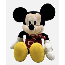 Disney Mickey Mouse Classic 12" Stuffed Plush Animal Red Striped Scarf Red Short - $12.19