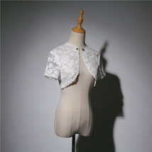 WHITE Lace Wedding Cover Ups Retro Style Custom Plus Size Bridal Shrugs Boleros image 2