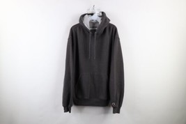 Vintage 90s Champion Mens Large Faded Classic Logo Hoodie Sweatshirt Dark Gray - $64.30