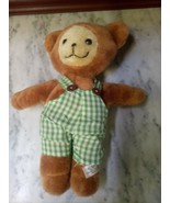 Gingham Overalls Teddy Bear  AA Importing 11&quot;  - $33.93 CAD
