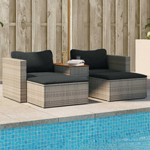  Garden Sofa Set Grey PE Rattan Modular Garden Sofa Set - $7,629.71 MXN