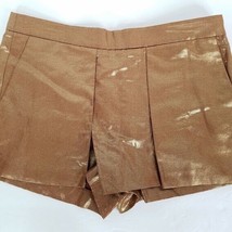 J Crew Shorts Womens 10 Crossover Skirt Skort Copper Shiny Linen Blend - £6.89 GBP