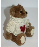Boyds Bear 8&quot; Valentines Jointed Wool Heart Sweater Plush Soft Stuffed V... - £12.10 GBP