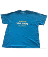 Happy 100 Days Of School T-Shirt Blue Adult XL Counting Teacher Aide Cel... - £11.69 GBP