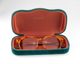 Gucci Honey Tortoiseshell Orange Rose Lunettes de Soleil Avec / Étui Et ... - $314.82