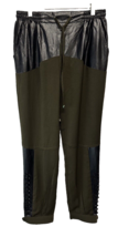 English Rose Rock Star Pleather &amp; Fabric Pull On Jogger Pants w Pockets M - £19.33 GBP