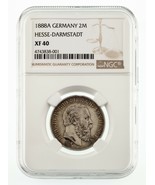 1888-A Allemagne Hesse-Darmstadt 2 Mark Pièce Argent Classé Par NGC Comm... - $2,644.47