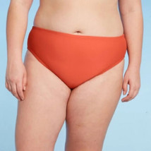 Kona Sol Plus Size High-Rise Hipster Bikini Bottom Orange Size 16W/18W - $16.82