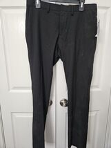 Kenneth Cole Reaction Men&#39;s Black Slim-Fit Flat Front Pants Size 34W x 3... - $16.78