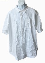 Jekaoyi Men&#39;s Short Sleeve Button Down Shirt White Xxxl Nwt - £11.58 GBP