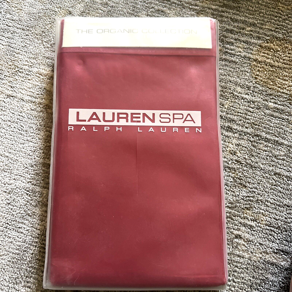 New Ralph Lauren Spa Organic King Pillowcases 400TC Cinnabar 2 Cases Orig 100.00