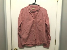 Hollister Red Chambray Button Down Shirt Men&#39;s Size Medium - £7.78 GBP