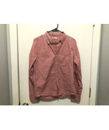 Hollister Red Chambray Button Down Shirt Men&#39;s Size Medium - $185.14 MXN