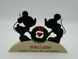 Hallmark Disney Mickey Minnie Christmas Silloquette Sign What Could Be M... - $9.49