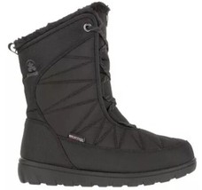 Kamik Hannah Black Rounded Toe Pull On Fur Trim Waterproof Boots Size 6 No Lid - £29.85 GBP