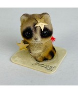 George Good Corporation Miniature Gold Star Raccoon Flocked Fuzzy Animal... - £10.22 GBP