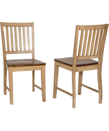 Brook Slat Back Dining Chair Set In Distressed Warm Tones - £476.72 GBP