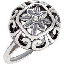 Sterling Silver Filigree Floral Style Ring Size 6 - £135.09 GBP