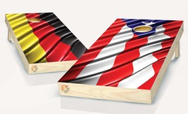 Cornhole Germany  and Puerto Rico Flag Board Vinyl Wrap Laminated Sticker Set De - £43.42 GBP